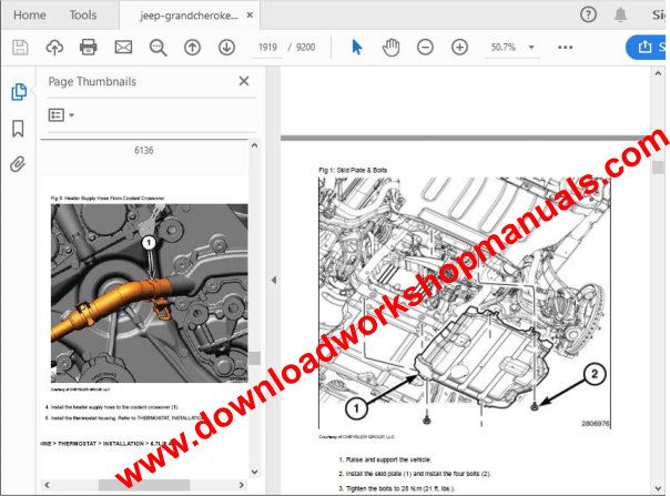 jeep grand cherokee 2011 to  2018 workshop manual
